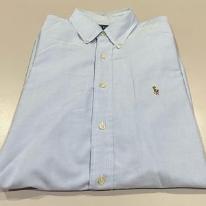 Ralph Lauren Light Blue Button Down Dress Shirt Size 16 1/2